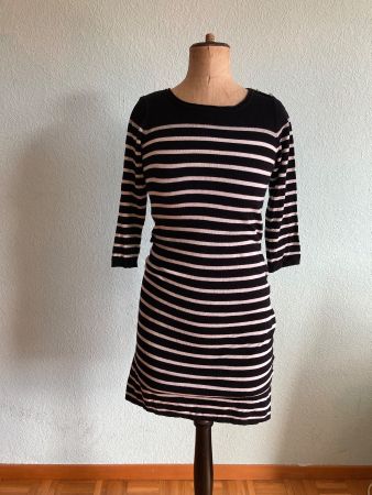 Robe pull marin noir et blanc taille S