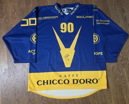 HCD Davos Trikot Sven Jung Gameworn Warm Up signiert