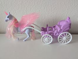 Märchenhafte Spielzeug-Kutsche mit Einhorn / Pegasus
