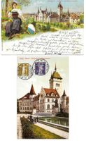 2 AK ZÜRICH 1902 + 1912 ZÜRCHERIN TRACHT LANDESMUSEUM