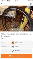 Roue avant avec pneu cross, 24 pouces