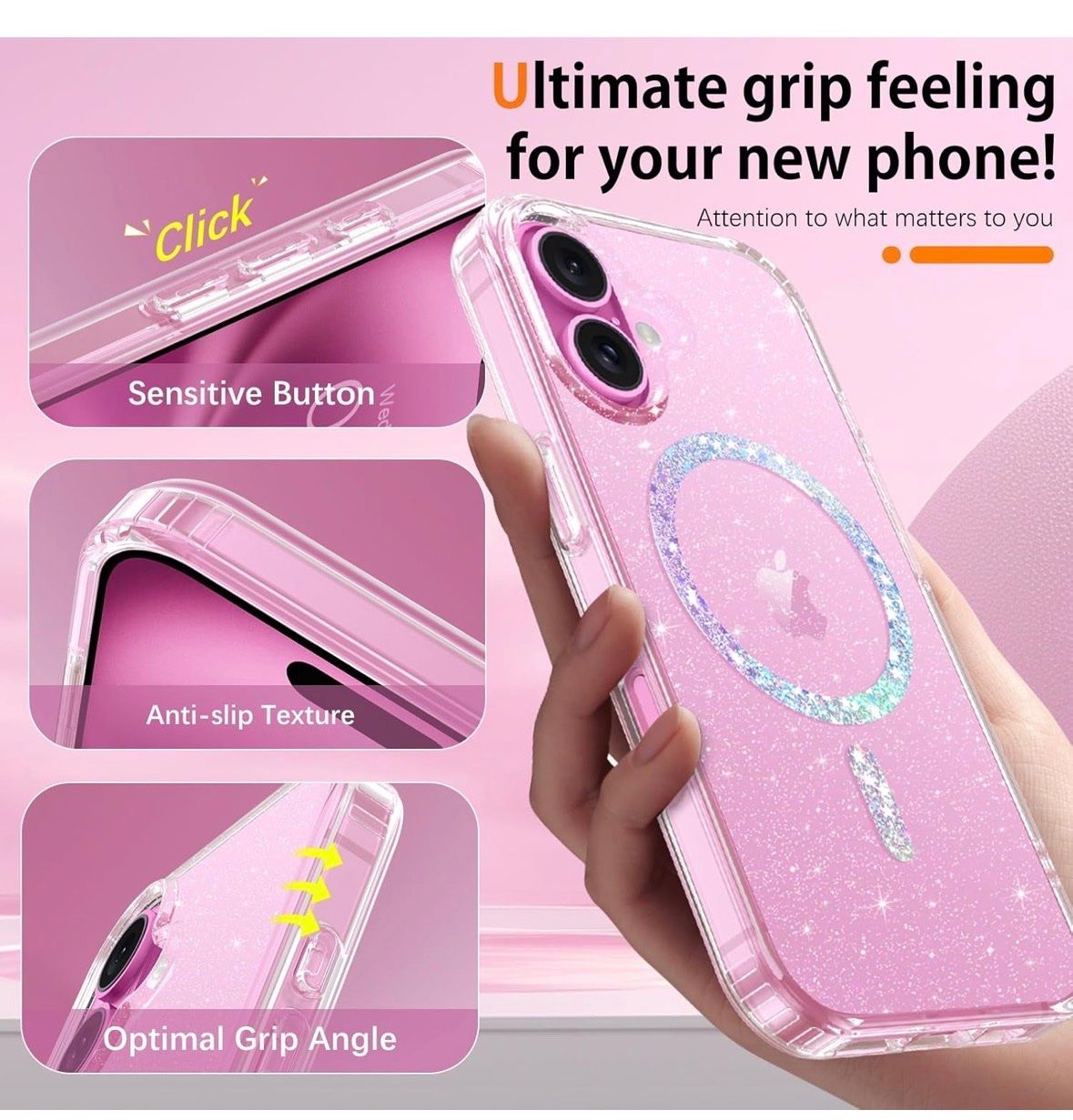 Apple Cover & Protezioni schermo: iPhone 16 hard silicone MagSafe Glitter Hülle Transparent – Nuovo e nell'imballaggio originale da Frauenfeld venduto da Vanityroom 1