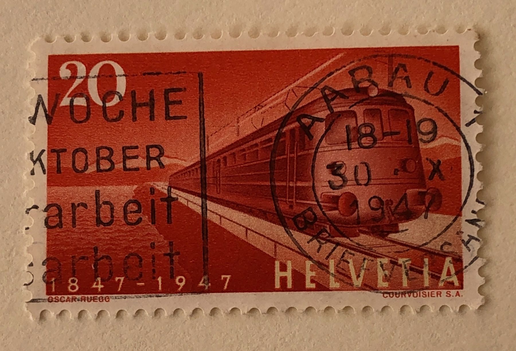 Tutti i francobolli: Nr.279 Gottthardschnellzug  Stempel    – Usato da Aarau venduto da Billa007