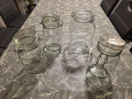 Set of 4 Glass Storage Jars