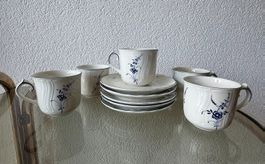 5xVilleroy & Boch Vieux Luxembourg Tassen mit Unterteller