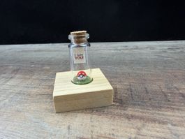 Miniatur Flasche mit Pokeball und Spruch 