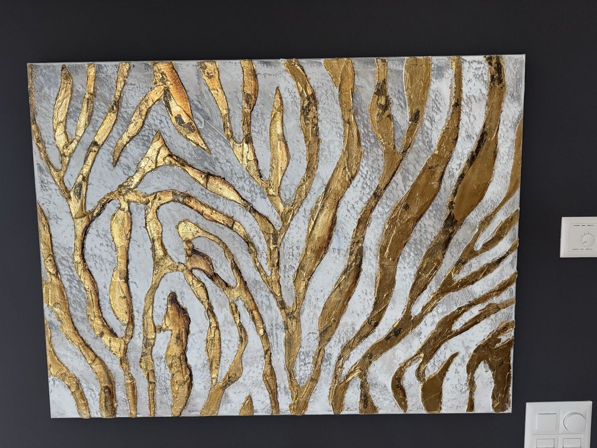 Dipinti: Handgemaltes Gemälde 'Golden Zebra' 100x75cm – Nuovo (secondo la descrizione) da Wädenswil venduto da Cedric87 1
