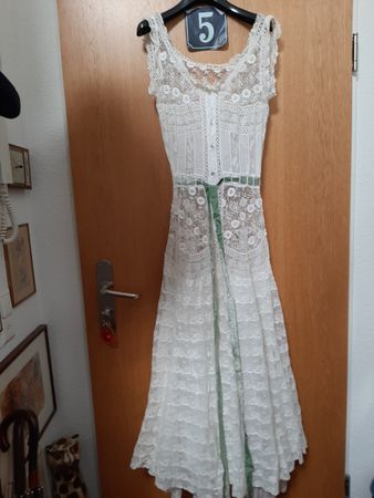 Antikes Spitzenkleid Gr. 34 Baumwolle ca. 1920er Vintage