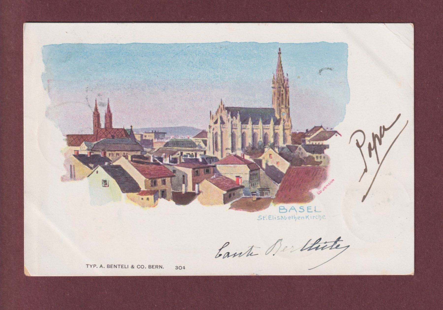 Cartes postales: BASEL - St. Elisabethenkirche - 1899 // Eckbug // – D'occasion à Pully par nicecards