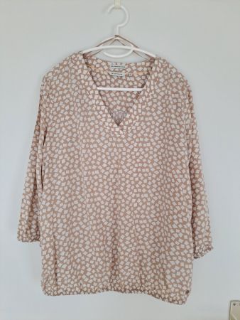 Chemisier Tom Tailor Viscose camel et blanc T.42