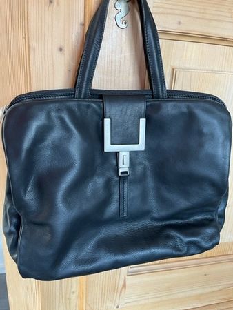 RENATO ANGI Leder-Handtasche WIE NEU, schwarz