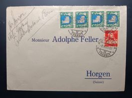 PRO JUVENTUTE MARKEN AUF BRIEF NACH HORGEN 1931