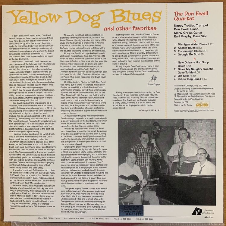 Don Ewell Quartet - Yellow Dog Blues / US RE - TOP | Kaufen auf