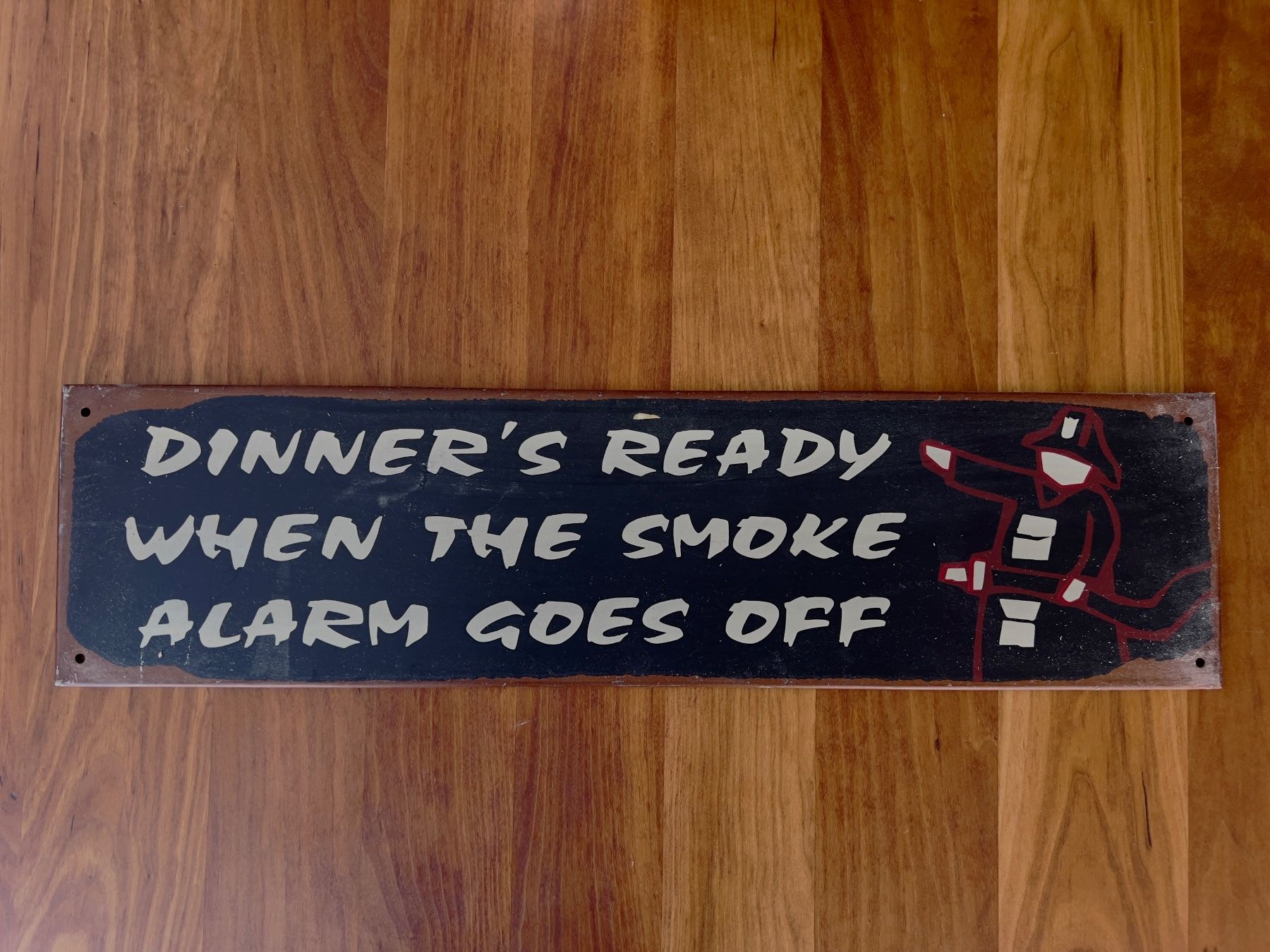 Schilder: Witziges Blechschild "Dinner's ready" Feuerwehrmann Küche... – Gebraucht aus Oberwil BL von Rreitzer 1