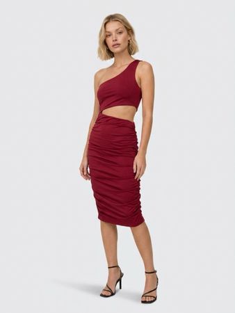 Kleid figurbetont asymmetrisch bordeaux Grösse S neu