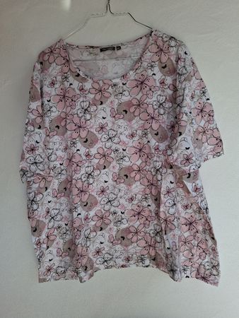 Marinello Shirt Bluse Gr. 3XL rosa Blumenmuster Baumwolle