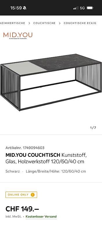 Tische: Couchtisch Schwarz modernes Design – Gebraucht aus St. Antoni von Jane_Jen