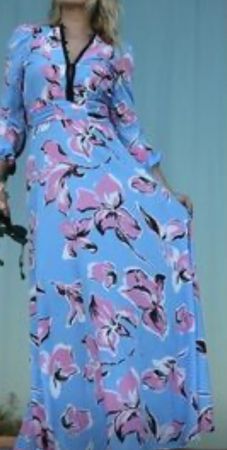 Liu Jo Milano Floral Maxi Dress - Light Blue Size 42 IT