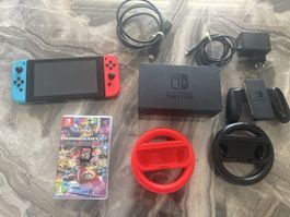 Nintendo Switch Neon Rot/Blau + Mario Kart 8 Deluxe | Komple
