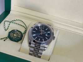Datejust 41, Oystersteel – blaues Zifferblatt, Jubilee
