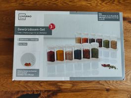Gewürzdosen -Set inkl. 2 Halterungen für je 6 Behälter