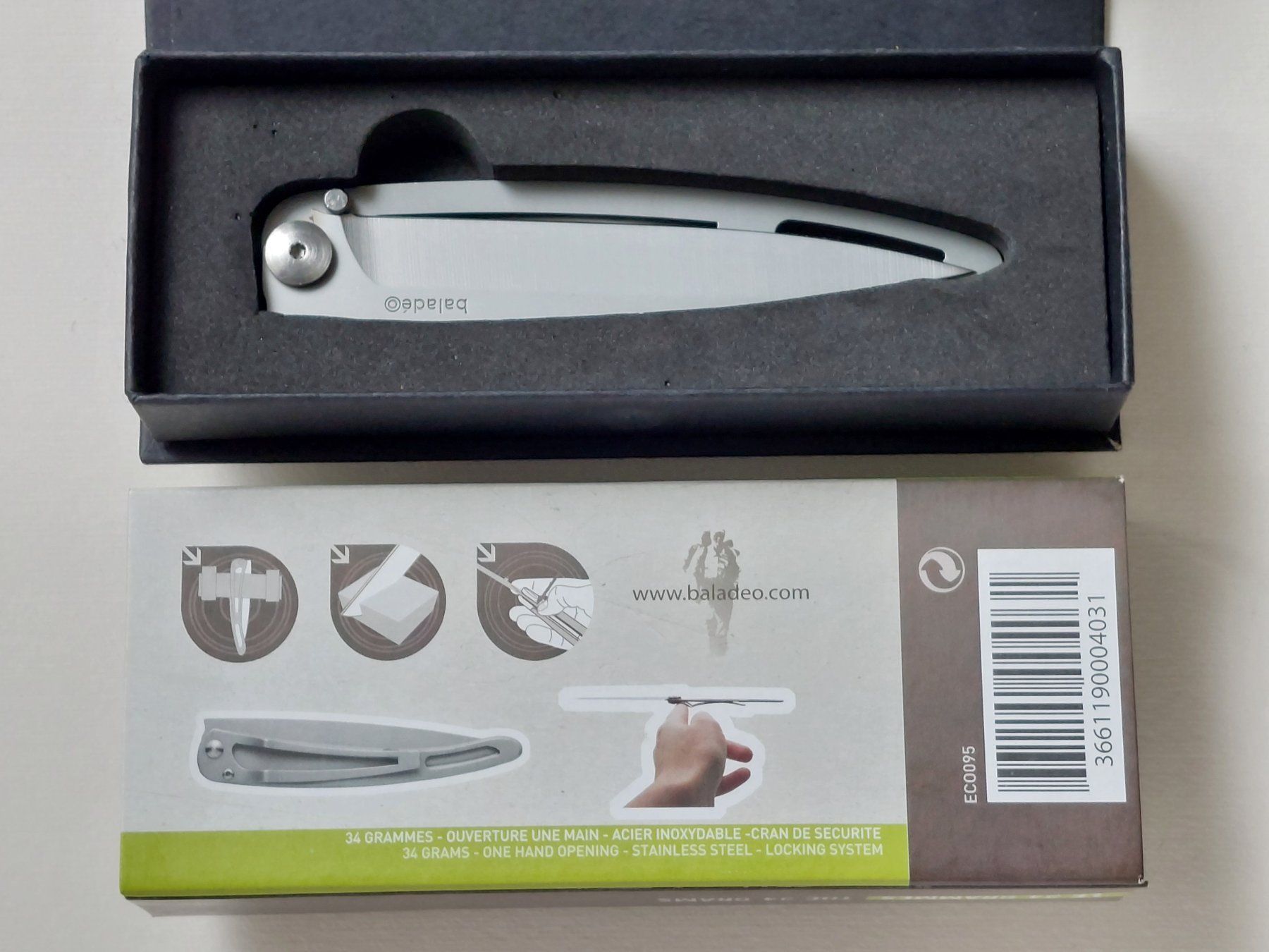 Coltelli tascabile: Klappmesser "Le 34 Grammes" von Baladéo – Nuovo e nell'imballaggio originale da Liebefeld venduto da Helveticus6 7
