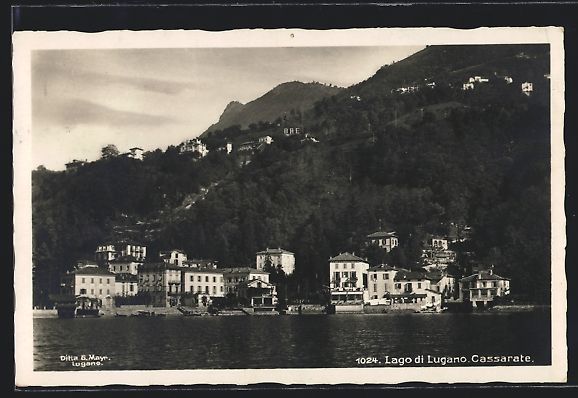Cartoline postali: Cassarate, Blick vom Lago di Lugano auf  – Usato da Berlin venduto da bartko-reher