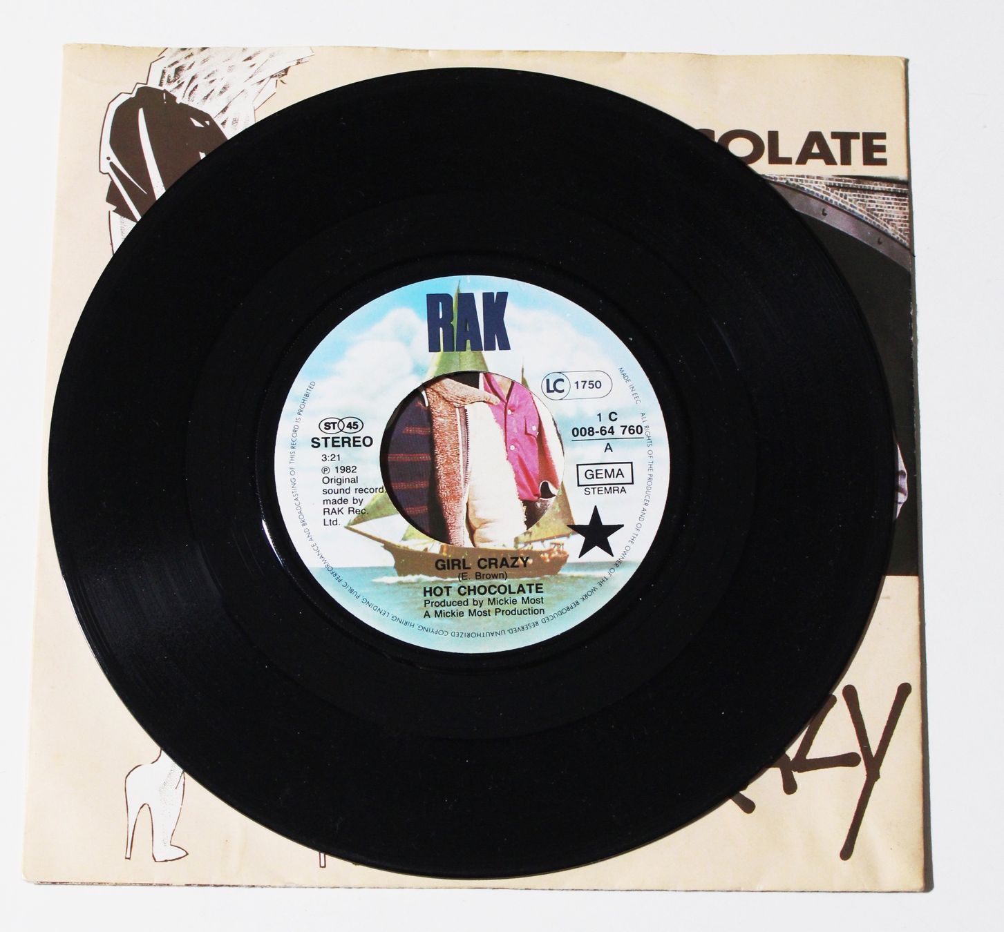 Dischi in vinile: 7" HOT CHOCOLATE - GIRL CRAZY 1982 – Usato da Brüttisellen venduto da Collector-Corner 1