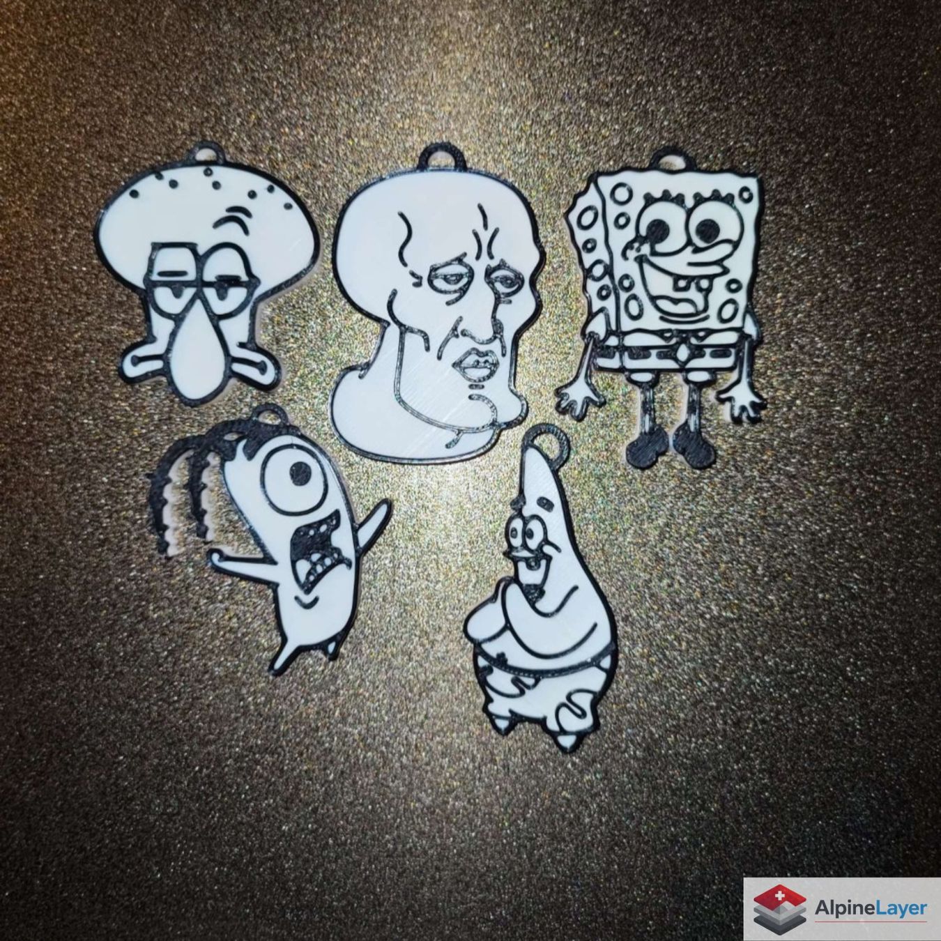 Portachiavi: SpongeBob SquarePants 3D Printed Keychain Black White – Nuovo (secondo la descrizione) da Losone venduto da AlpineLayer