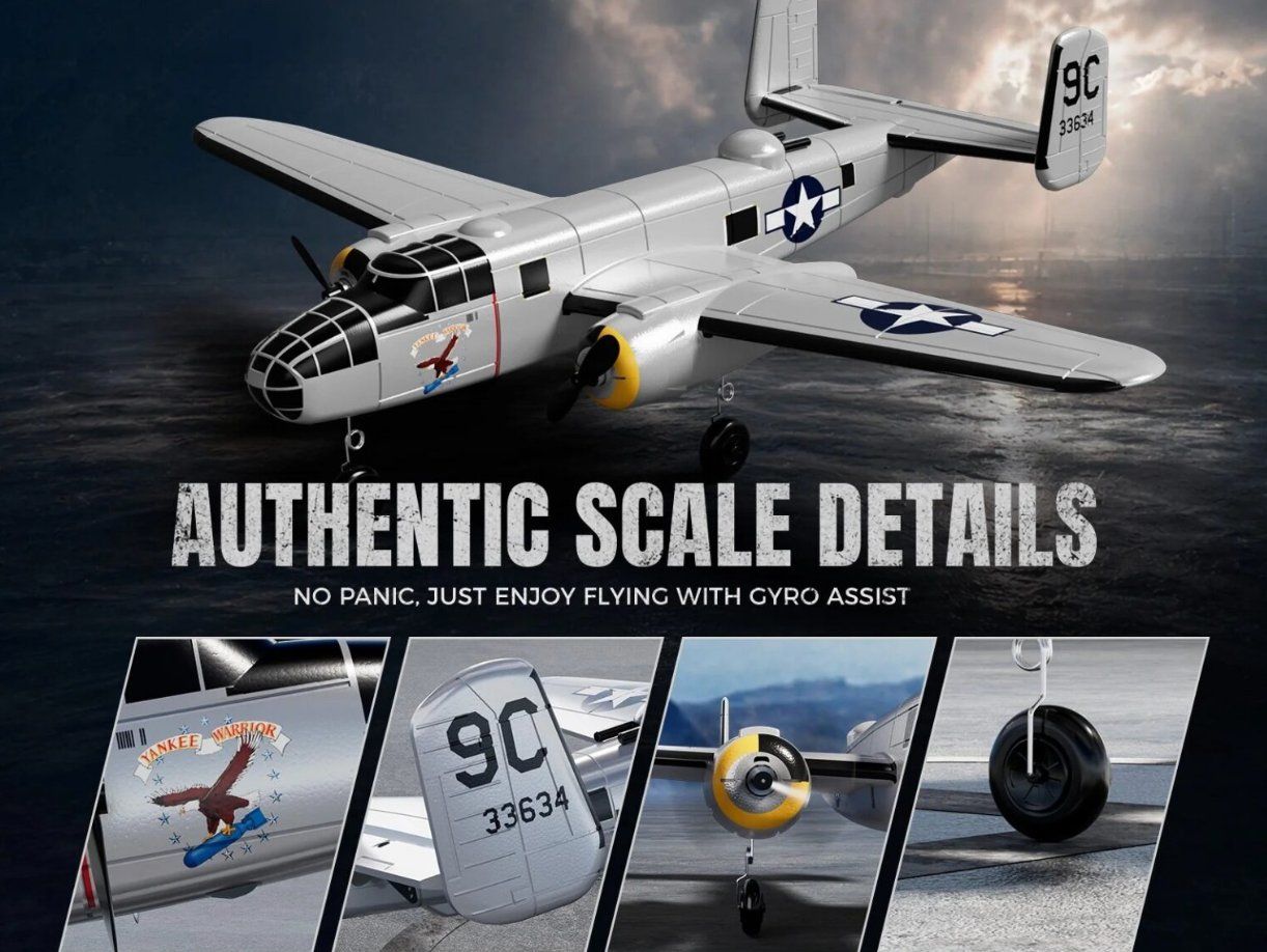 RC Modellbau: Volantex B-25 Mitchell - RTF Komplett-Set mit XPilot Gyro – Neu und originalverpackt aus Oberrüti von Veba-Trade 1