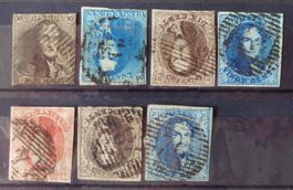 BELGIQUE - BELGIË: Lot de timbres oblitérés, 1849 à 1865