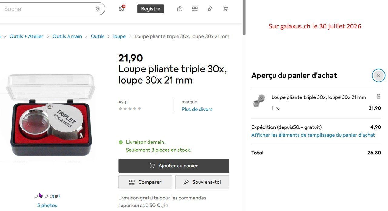 Sonstiges zu Optik: Loupe pliante, 30x – 21mm – Neu (gemäss Beschreibung) aus Nyon von WHTF 4