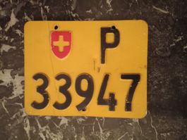 Nummernschild Mofa PTT Post 33947 ausrangiert