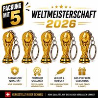 WM 2026 Pokal Schlüsselanhänger 5er Set – Fußball Fan