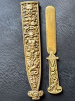 Coupe-papier vintage stylo Néo-Renaissence en bronze /laiton
