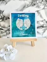 Handgemachte Geburtstagskarte Zwilling silber