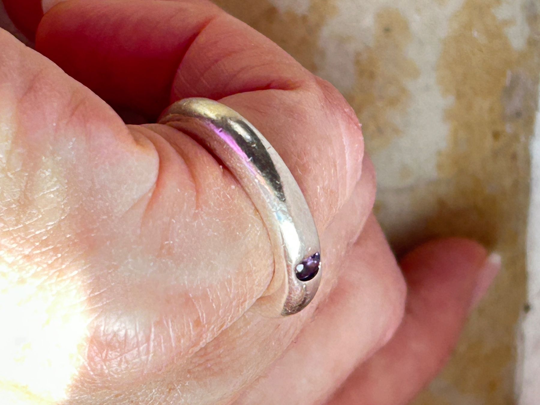 Anelli: Silberring mit Amethyst Stein, Grösse 52 – Usato da Dittingen venduto da Bijoubelle 3