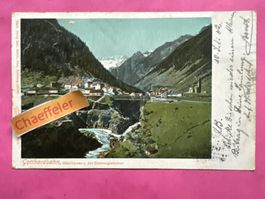 1902 Gotthardbahn, Göschenen u. der Dammagletscher
