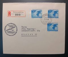 LIECHTENSTEIN, SEGELFLUGPOST NACH ZÜRICH 1946