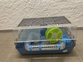 Hamsterkäfig mit Zubehör, gebraucht 