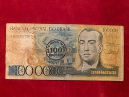 BRAZIL - 100 Cruzados auf 100000 Cruzeiros 1986 - Sehr Schön