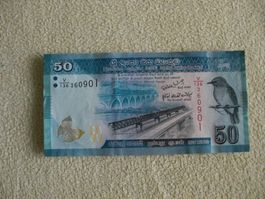 Srilanka 50 Ruppe Banknote Neu