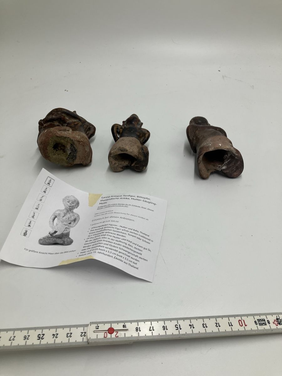 Statuette: 3 lanna Tonfiguren antik – Usato da fribourg venduto da Retroverso 8