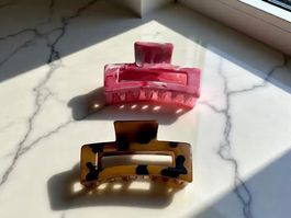 Haarspangen-Set, 2er-Set - Rosa Marmor & Schildpatt - Neu!