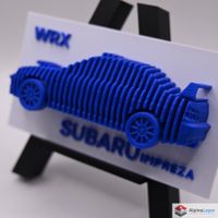 Subaru Impreza WRX Layered Wall Art 3D Printed Blue Wheels