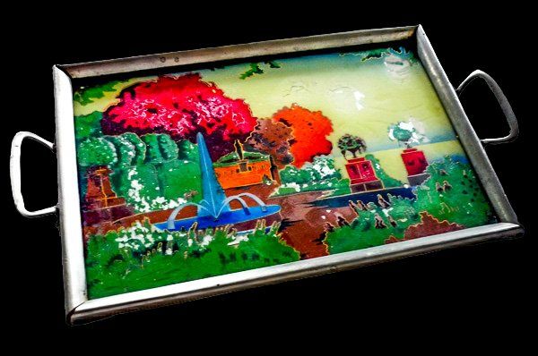 Pareti & Soffitti: Art Deco Glas Tablett Plateau verre – Usato da Tavannes venduto da Brocashop