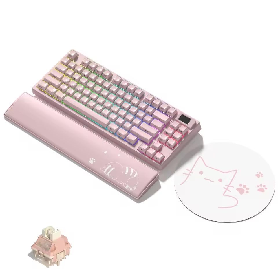 Tastiere: Womier SK80 PRO Wireless Mechanical Pink Keyboard Display – Nuovo e nell'imballaggio originale da Belmont-Lausanne venduto da HausPopCharm 8