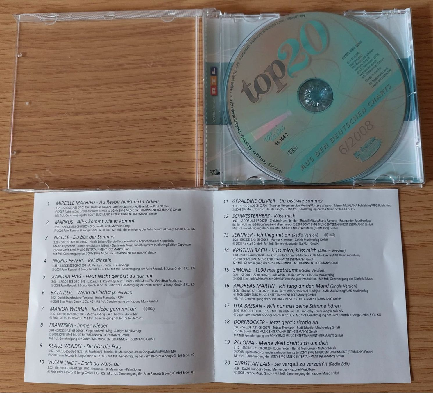 CDs: Top 20 - Aus den Deutschen Charts - CD - 6/2008 – Gebraucht aus Urtenen-Schönbühl von Kahru 2