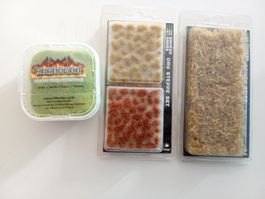Miniatur-Geländematerial: Streugras und Grasbüschel