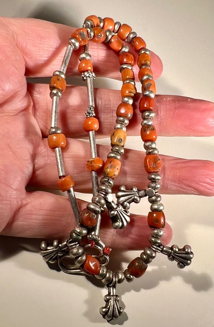 Ketten: Collier ancien, corail véritable et argent, ethnique Inde – Gebraucht aus Genève von DELIRBEADS 5